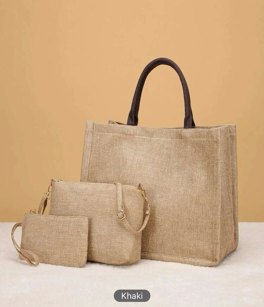 3pcs Minimalist Shopper Bag Set