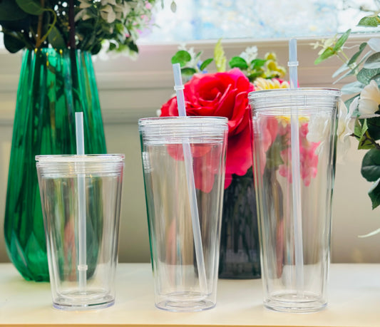 Acrylic Double Walled Clear Tumblers